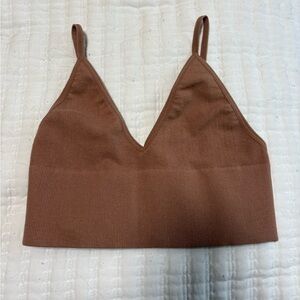 Brown Ribbed Bralette